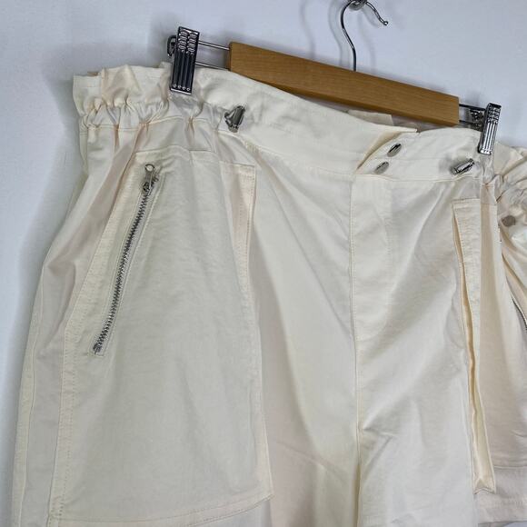 CALIA Unbleached Cream Woven Paperbag Shorts High-Rise Womens Size XL - Picture 4 of 9